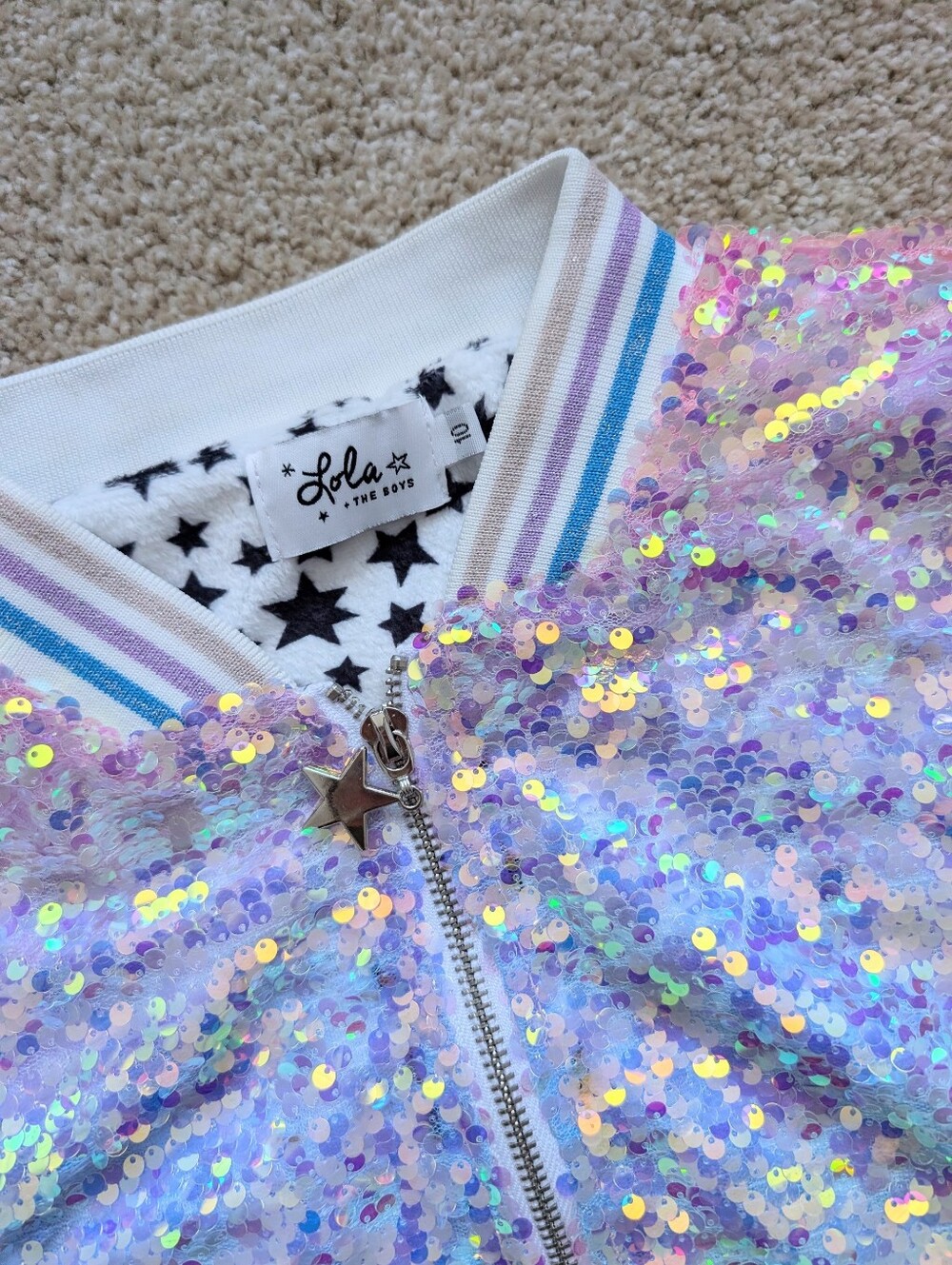 Lola + The boys Icy Ombre Sequin Jacket in Pastel Hues - Picture 2 of 5